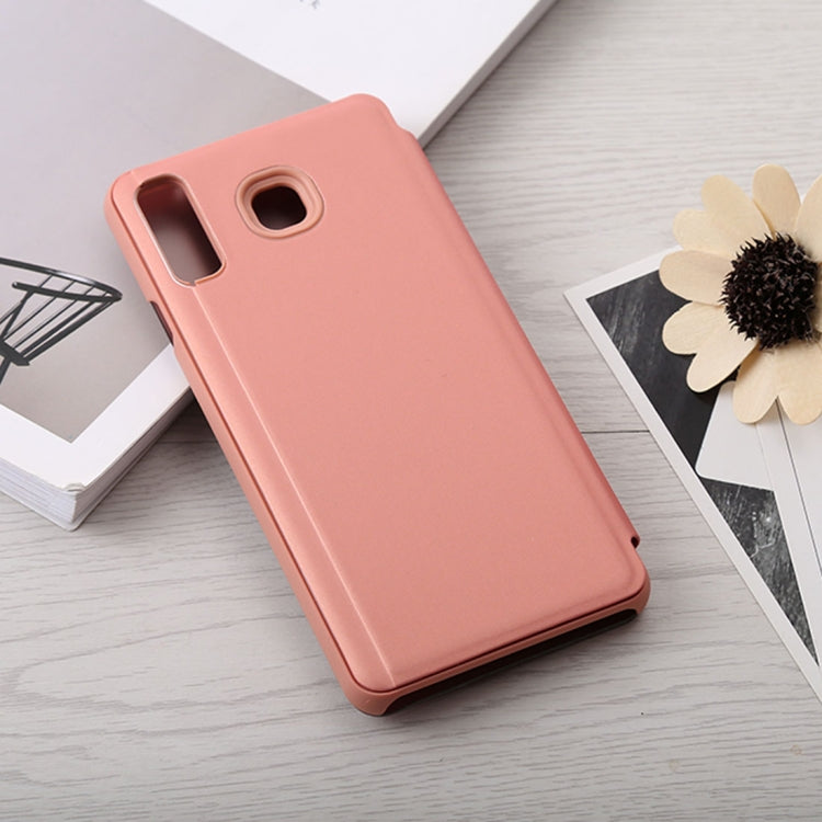 Mirror Clear View Horizontal Flip PU Leather Case for Galaxy A8 Star , with Holder