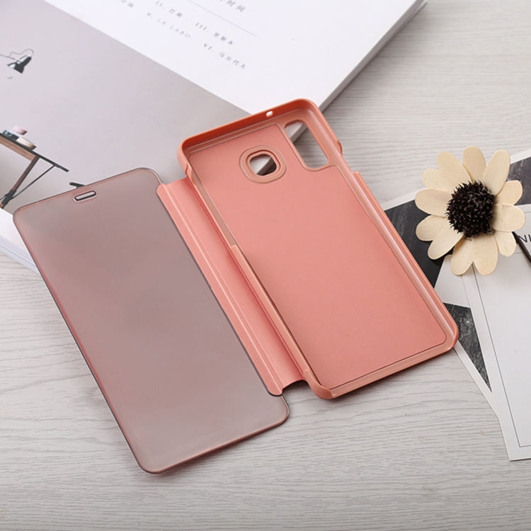 Mirror Clear View Horizontal Flip PU Leather Case for Galaxy A8 Star , with Holder