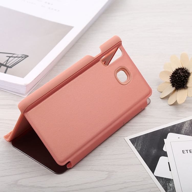 Mirror Clear View Horizontal Flip PU Leather Case for Galaxy A8 Star , with Holder