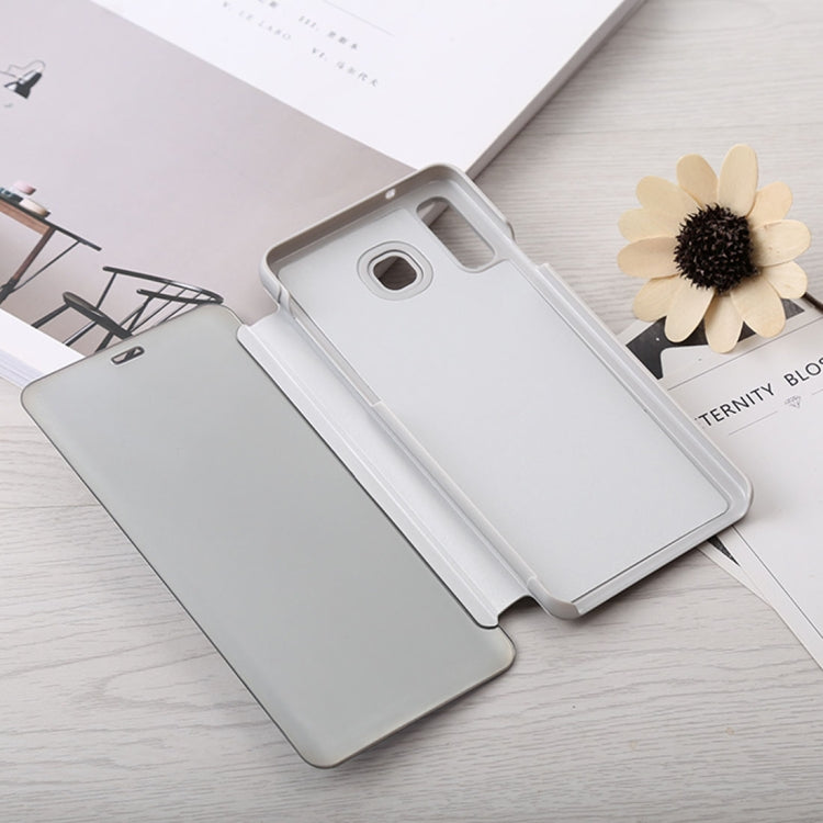 Mirror Clear View Horizontal Flip PU Leather Case for Galaxy A8 Star , with Holder