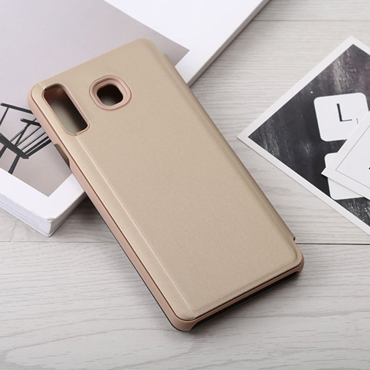 Mirror Clear View Horizontal Flip PU Leather Case for Galaxy A9 Star , with Holder