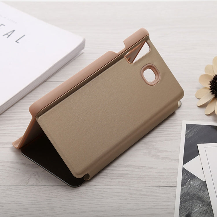 Mirror Clear View Horizontal Flip PU Leather Case for Galaxy A9 Star , with Holder