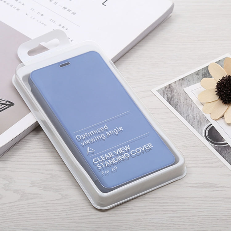 Mirror Clear View Horizontal Flip PU Leather Case for Galaxy A9 Star , with Holder