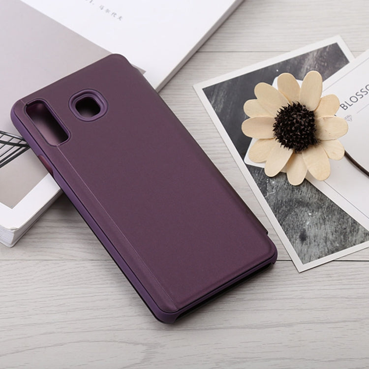 Mirror Clear View Horizontal Flip PU Leather Case for Galaxy A9 Star , with Holder
