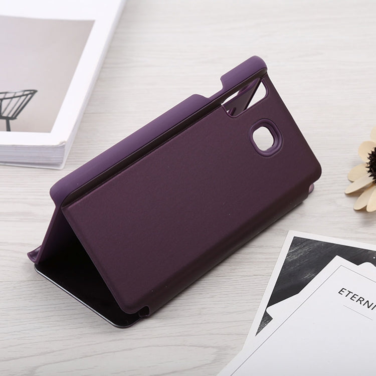 Mirror Clear View Horizontal Flip PU Leather Case for Galaxy A9 Star , with Holder