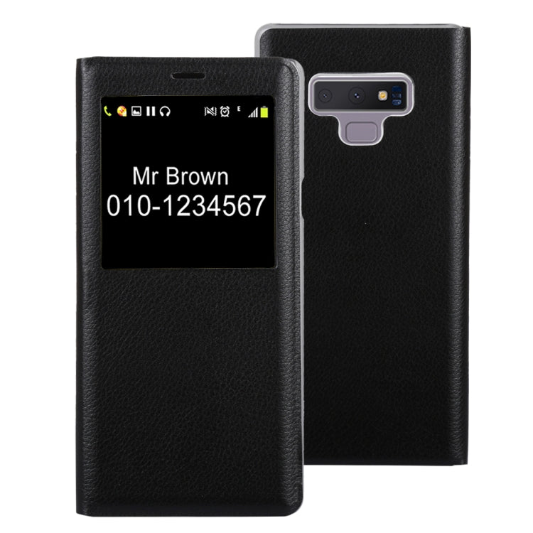 Litchi Texture PU+PC Horizontal Flip Leather Case for Galaxy Note 9 with Call Display ID