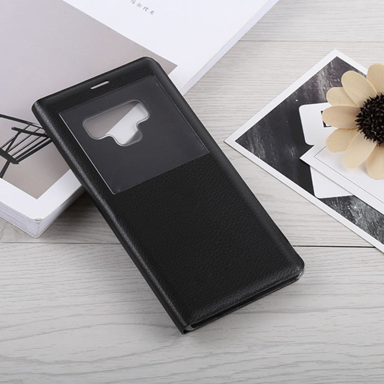 Litchi Texture PU+PC Horizontal Flip Leather Case for Galaxy Note 9 with Call Display ID