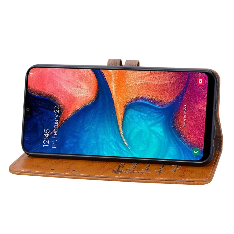 Business Style Oil Wax Texture Horizontal Flip Leather Case for Galaxy A20e, with Holder & Card Slots & Wallet
