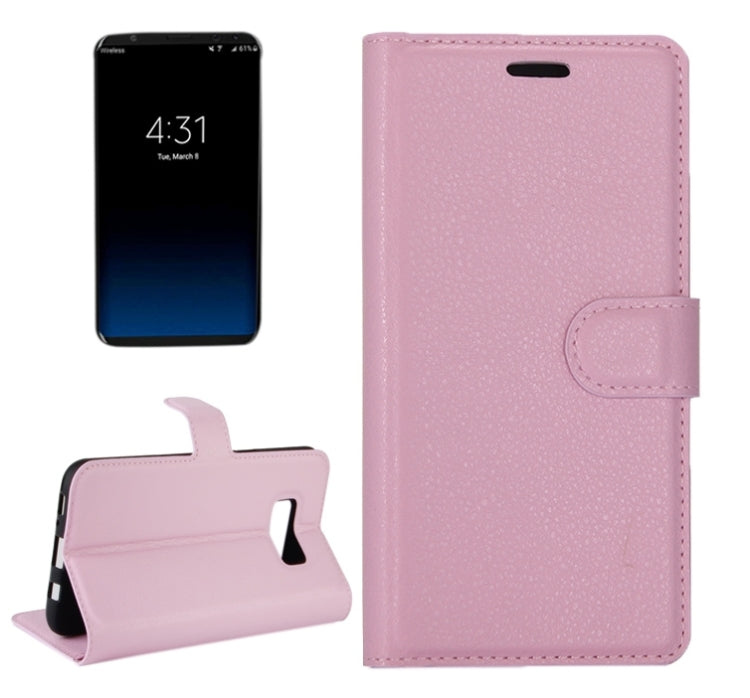 For Galaxy S8 Litchi Texture Horizontal Flip Leather Case with Magnetic Buckle & Holder & Card Slots & Wallet