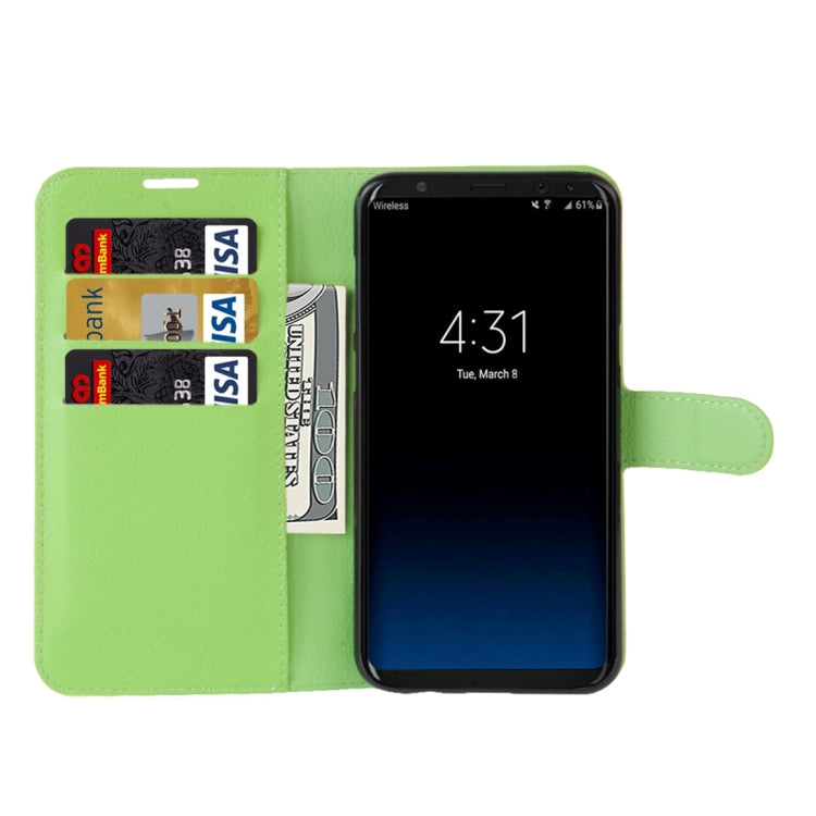 For Galaxy S8 Litchi Texture Horizontal Flip Leather Case with Magnetic Buckle & Holder & Card Slots & Wallet