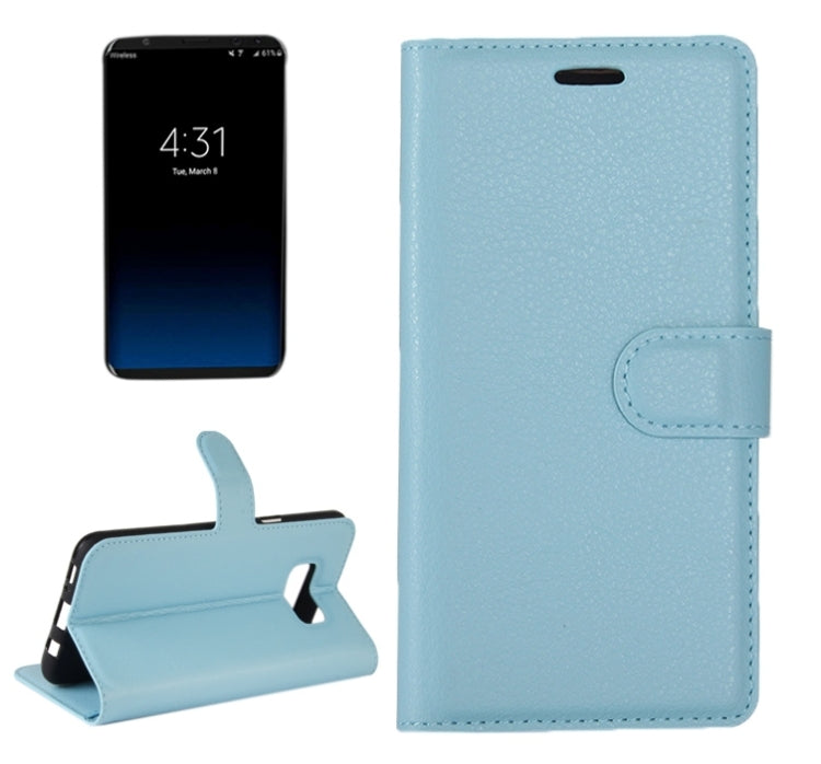 For Galaxy S8 Litchi Texture Horizontal Flip Leather Case with Magnetic Buckle & Holder & Card Slots & Wallet