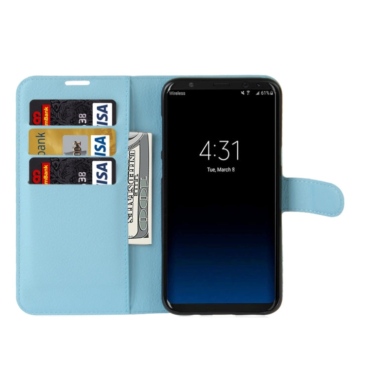 For Galaxy S8 Litchi Texture Horizontal Flip Leather Case with Magnetic Buckle & Holder & Card Slots & Wallet