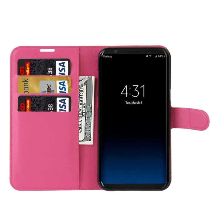 For Galaxy S8 Litchi Texture Horizontal Flip Leather Case with Magnetic Buckle & Holder & Card Slots & Wallet