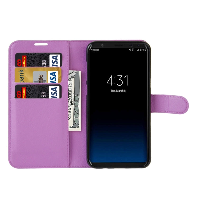 For Galaxy S8 Litchi Texture Horizontal Flip Leather Case with Magnetic Buckle & Holder & Card Slots & Wallet