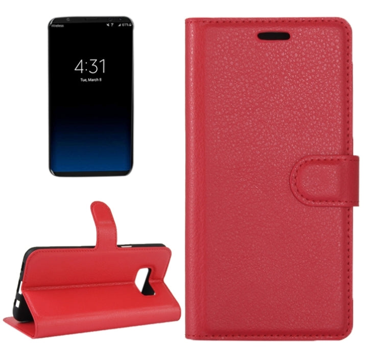 For Galaxy S8 Litchi Texture Horizontal Flip Leather Case with Magnetic Buckle & Holder & Card Slots & Wallet