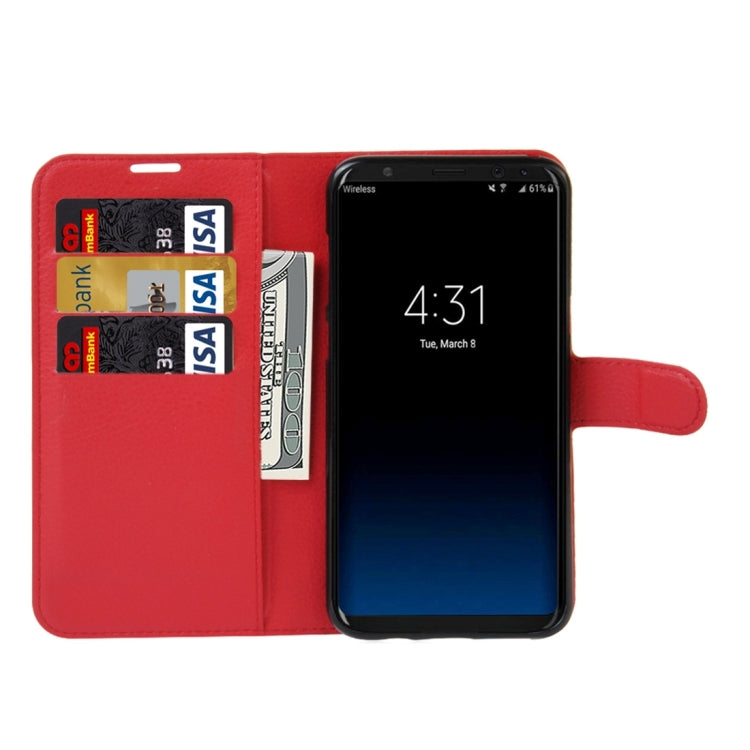 For Galaxy S8 Litchi Texture Horizontal Flip Leather Case with Magnetic Buckle & Holder & Card Slots & Wallet