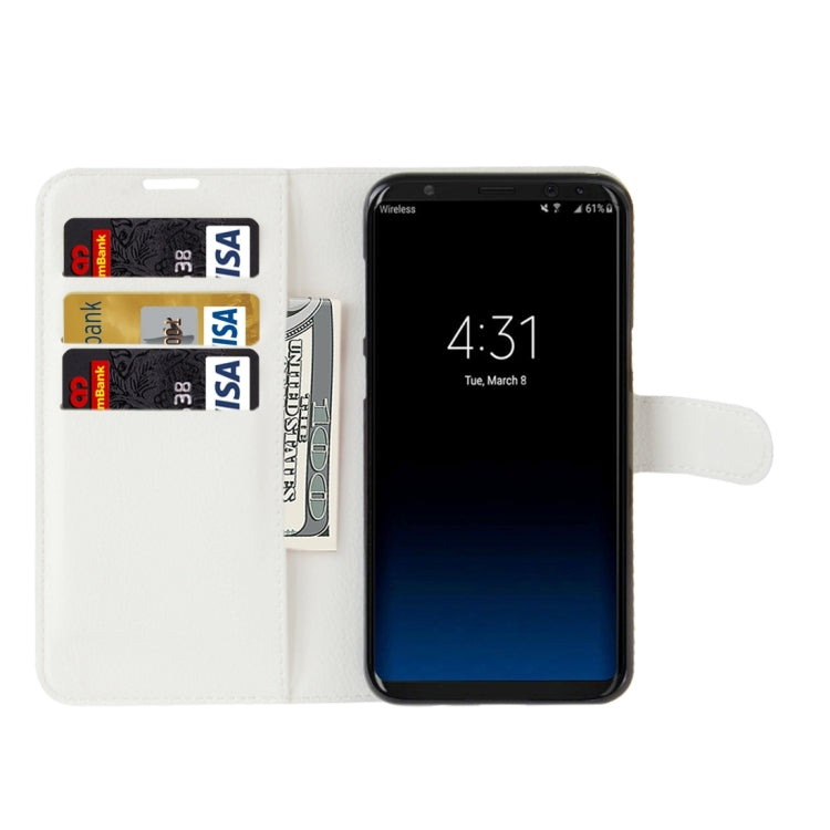 For Galaxy S8 Litchi Texture Horizontal Flip Leather Case with Magnetic Buckle & Holder & Card Slots & Wallet