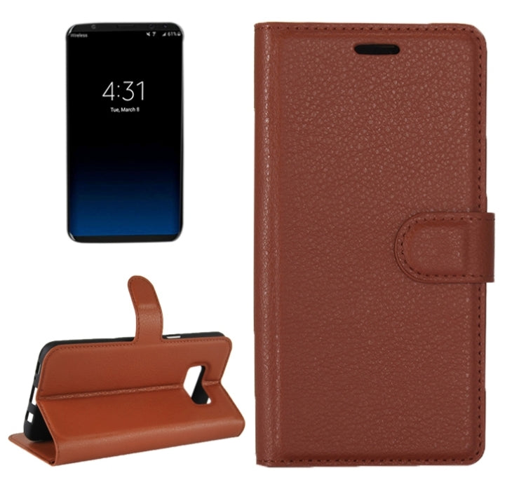 For Galaxy S8 Litchi Texture Horizontal Flip Leather Case with Magnetic Buckle & Holder & Card Slots & Wallet