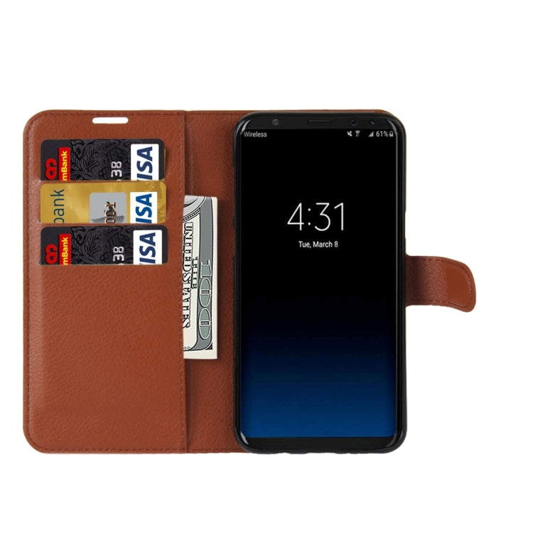 For Galaxy S8 Litchi Texture Horizontal Flip Leather Case with Magnetic Buckle & Holder & Card Slots & Wallet