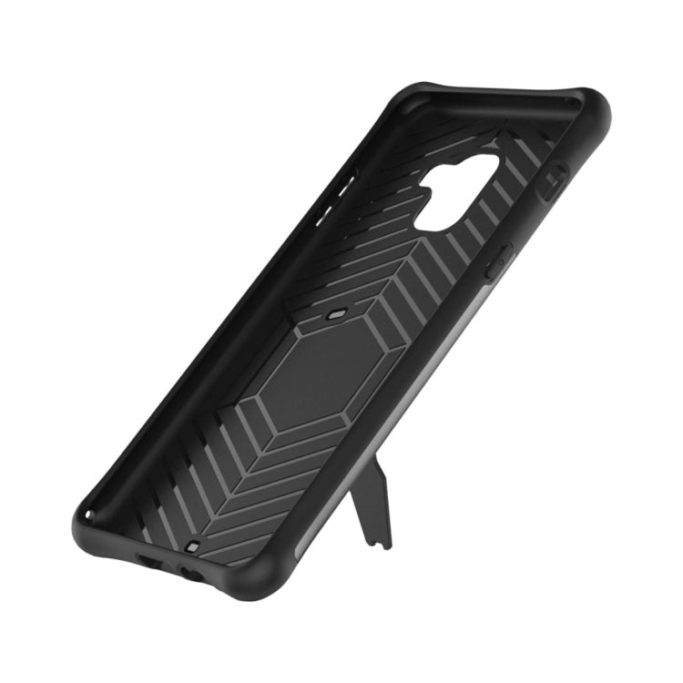 For Galaxy A8+ (2018) PC + TPU Dropproof Sniper Hybrid Protective Back Case with 360 Degree Rotation Holder