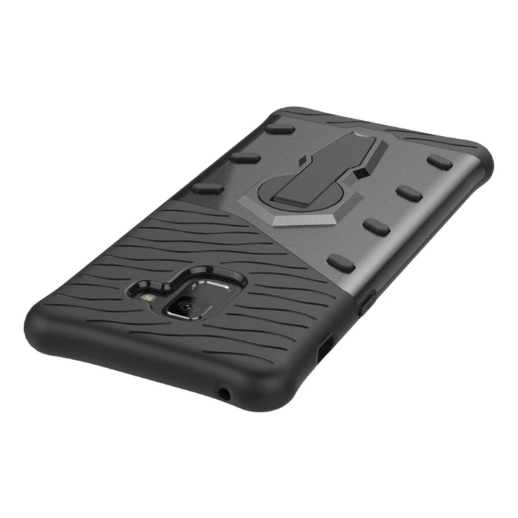 For Galaxy A8+ (2018) PC + TPU Dropproof Sniper Hybrid Protective Back Case with 360 Degree Rotation Holder