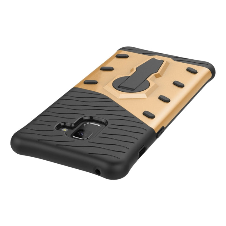 For Galaxy A8+ (2018) PC + TPU Dropproof Sniper Hybrid Protective Back Case with 360 Degree Rotation Holder