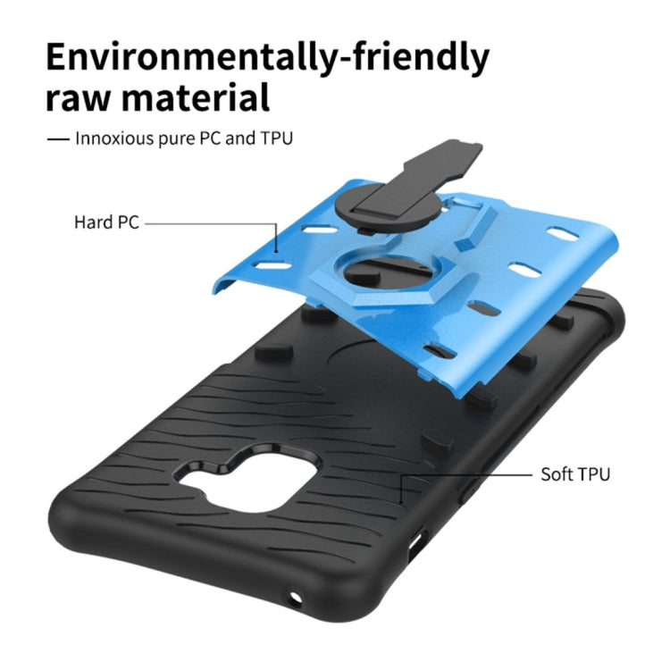 For Galaxy A8+ (2018) PC + TPU Dropproof Sniper Hybrid Protective Back Case with 360 Degree Rotation Holder