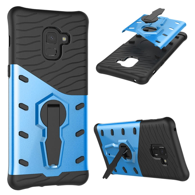For Galaxy A8+ (2018) PC + TPU Dropproof Sniper Hybrid Protective Back Case with 360 Degree Rotation Holder