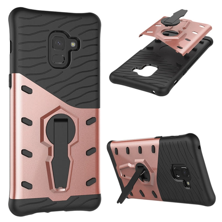 For Galaxy A8+ (2018) PC + TPU Dropproof Sniper Hybrid Protective Back Case with 360 Degree Rotation Holder