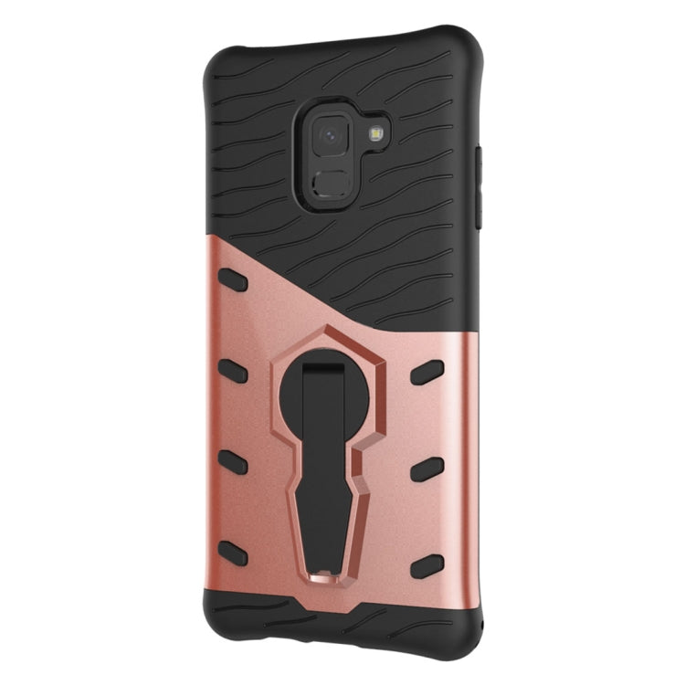 For Galaxy A8+ (2018) PC + TPU Dropproof Sniper Hybrid Protective Back Case with 360 Degree Rotation Holder