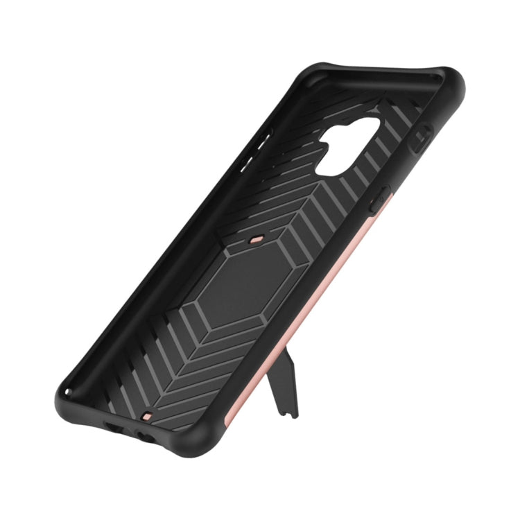 For Galaxy A8+ (2018) PC + TPU Dropproof Sniper Hybrid Protective Back Case with 360 Degree Rotation Holder