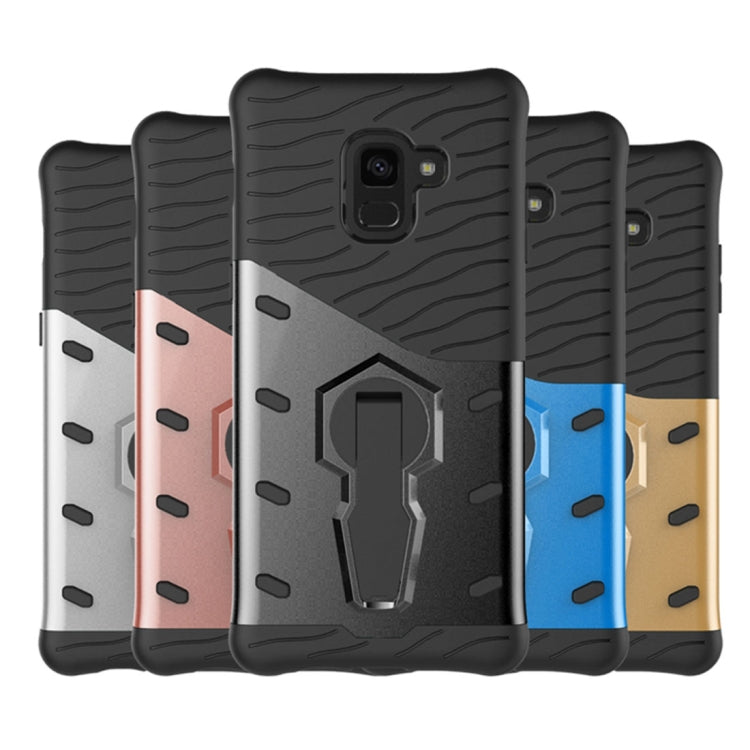 For Galaxy A8+ (2018) PC + TPU Dropproof Sniper Hybrid Protective Back Case with 360 Degree Rotation Holder