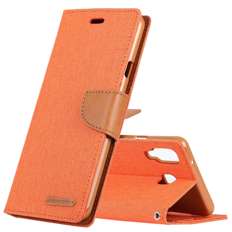 GOOSPERY FANCY DIARY Denim Texture Horizontal Flip Leather Case for Galaxy A8 (2018), with Holder & Card Slots & Wallet