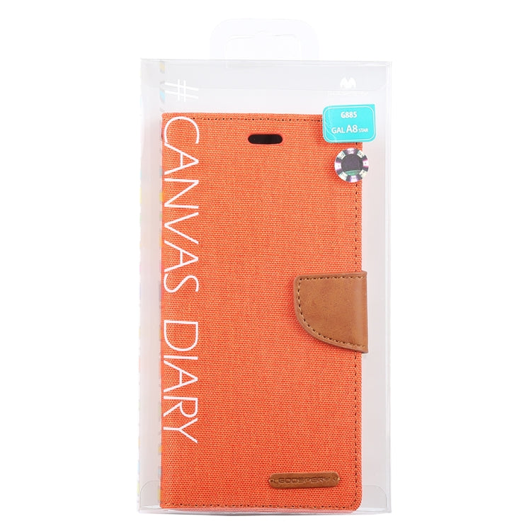 GOOSPERY FANCY DIARY Denim Texture Horizontal Flip Leather Case for Galaxy A8 (2018), with Holder & Card Slots & Wallet
