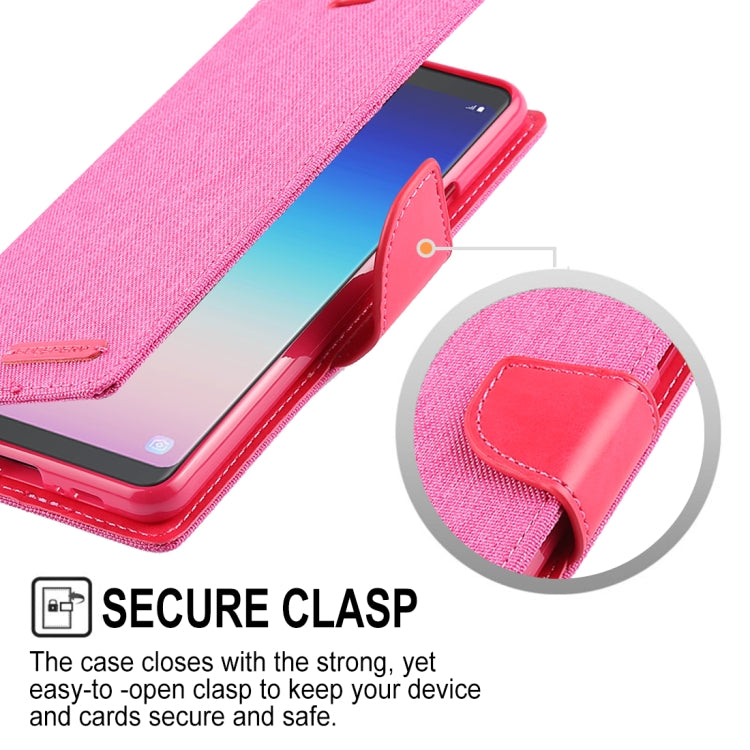 GOOSPERY FANCY DIARY Denim Texture Horizontal Flip Leather Case for Galaxy A8 (2018), with Holder & Card Slots & Wallet