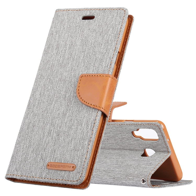 GOOSPERY FANCY DIARY Denim Texture Horizontal Flip Leather Case for Galaxy A8 (2018), with Holder & Card Slots & Wallet