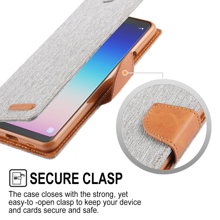 GOOSPERY FANCY DIARY Denim Texture Horizontal Flip Leather Case for Galaxy A8 (2018), with Holder & Card Slots & Wallet