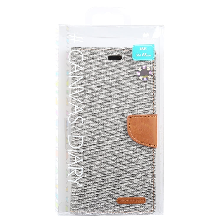 GOOSPERY FANCY DIARY Denim Texture Horizontal Flip Leather Case for Galaxy A8 (2018), with Holder & Card Slots & Wallet