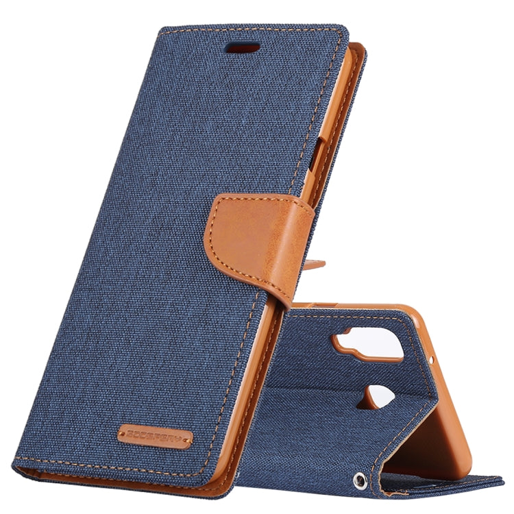 GOOSPERY FANCY DIARY Denim Texture Horizontal Flip Leather Case for Galaxy A8 (2018), with Holder & Card Slots & Wallet