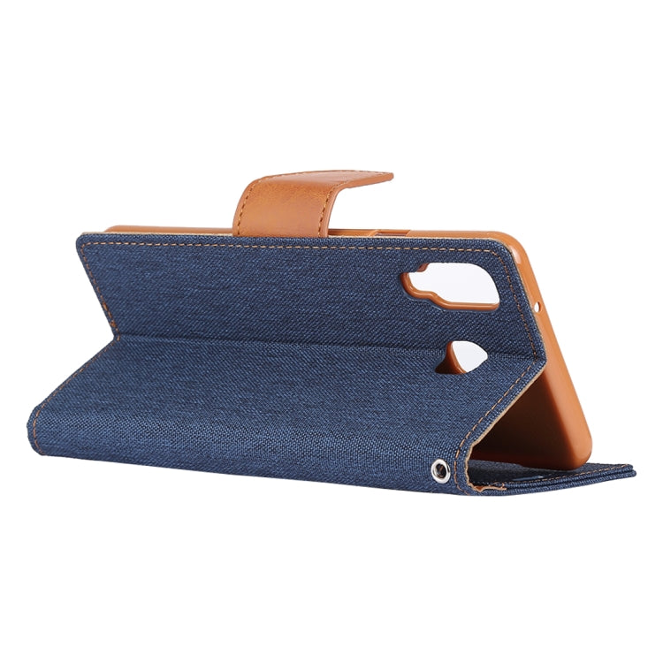 GOOSPERY FANCY DIARY Denim Texture Horizontal Flip Leather Case for Galaxy A8 (2018), with Holder & Card Slots & Wallet