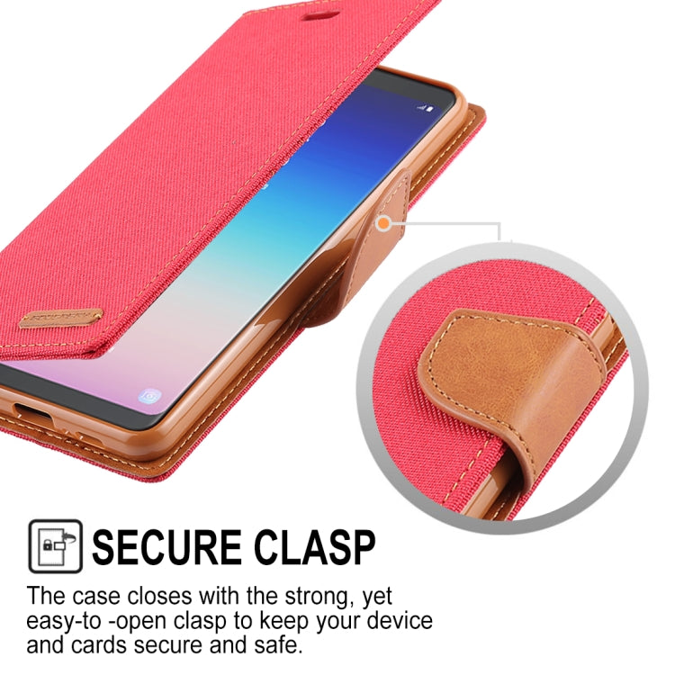 GOOSPERY FANCY DIARY Denim Texture Horizontal Flip Leather Case for Galaxy A8 (2018), with Holder & Card Slots & Wallet