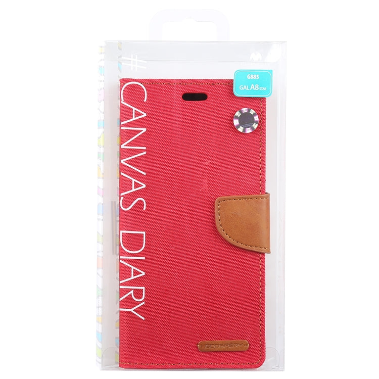 GOOSPERY FANCY DIARY Denim Texture Horizontal Flip Leather Case for Galaxy A8 (2018), with Holder & Card Slots & Wallet