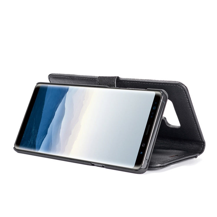 DG.MING Crazy Horse Texture Flip Detachable Magnetic Leather Case for Galaxy Note 9, with Holder & Card Slots & Wallet