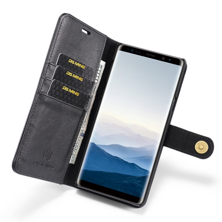 DG.MING Crazy Horse Texture Flip Detachable Magnetic Leather Case for Galaxy Note 9, with Holder & Card Slots & Wallet