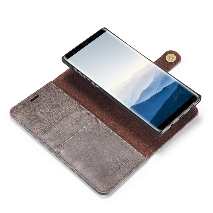 DG.MING Crazy Horse Texture Flip Detachable Magnetic Leather Case for Galaxy Note 9, with Holder & Card Slots & Wallet