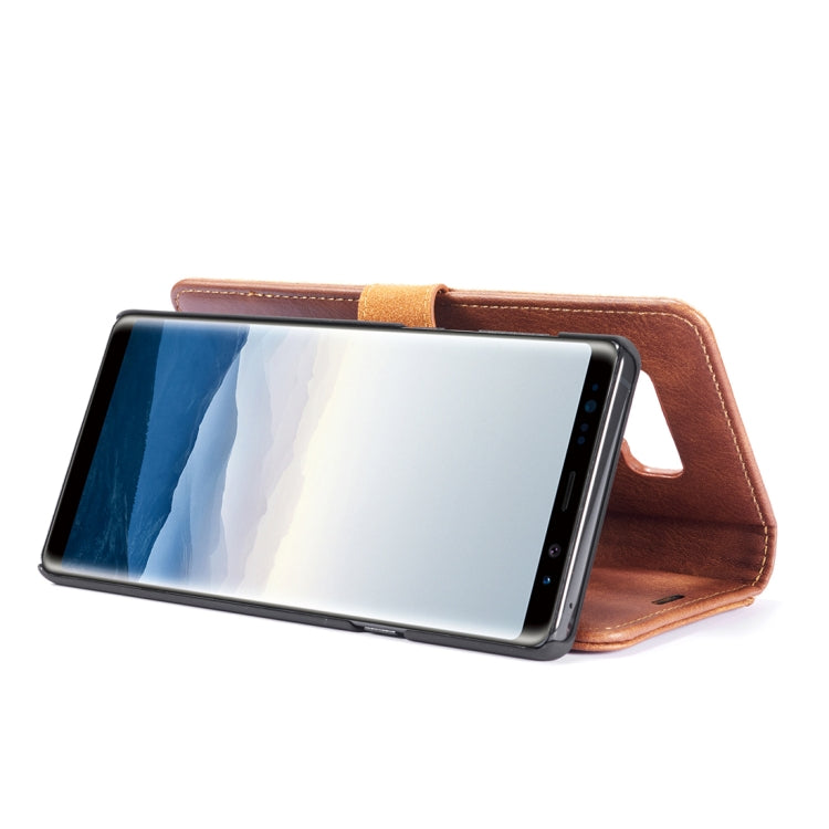 DG.MING Crazy Horse Texture Flip Detachable Magnetic Leather Case for Galaxy Note 9, with Holder & Card Slots & Wallet