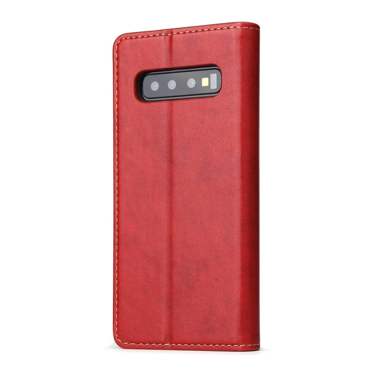 Dermis Texture PU Horizontal Flip Leather Case for Galaxy S10, with Holder & Card Slots & Wallet