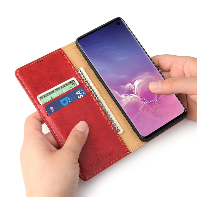 Dermis Texture PU Horizontal Flip Leather Case for Galaxy S10, with Holder & Card Slots & Wallet