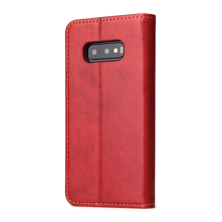 Dermis Texture PU Horizontal Flip Leather Case for Galaxy S10 E, with Holder & Card Slots & Wallet