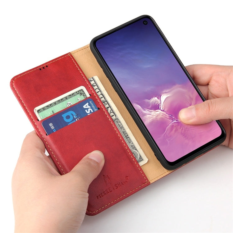 Dermis Texture PU Horizontal Flip Leather Case for Galaxy S10 E, with Holder & Card Slots & Wallet